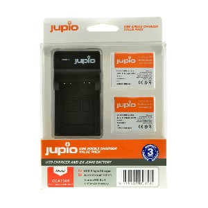 JUPIO Kit 2 batteries NB-6Lh  + Chargeur