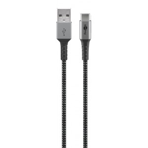 Câble Textile USB-C vers USB-A avec Fiches Métalliques 1 m