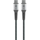 Câble Textile USB-C vers USB-C avec Connecteurs Métalliques 1 m