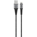 Câble Textile Lightning vers USB-A avec Connecteurs Métalliques, 2 m