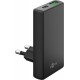Chargeur rapide 90° 1x USB-C / 1x UBS-A 65W noir