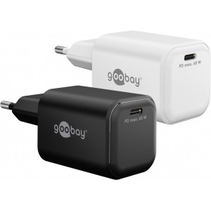 Goobay 65 W Chargeur Rapide USB-C PD GaN Nano blanc
