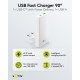 Goobay 65 W Chargeur Rapide Double USB-C PD GaN 90° Flat blanc (USB-C + USB-A)