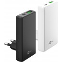 Goobay 45 W Chargeur Rapide Double USB-C PD GaN 90&deg; Flat blanc