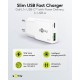 Goobay 30 W Chargeur Rapide Double USB-C PD GaN Slim blanc