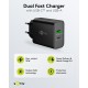 Goobay 30 W Chargeur Rapide Double USB-C PD GaN noir