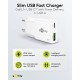 Goobay 25 W Chargeur Rapide Double USB-C PD GaN Slim blanc