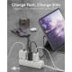 Goobay 20 W Chargeur Rapide Double USB-C PD GaN Slim noir
