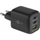 Goobay 65 W Set de Chargeur Rapide USB-C Nano et de Câble Textile USB-C (1 m)