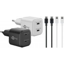 Goobay 35 W Kit Twin Power 2x Chargeurs USB-C , 2x C&acirc;bles USB-C