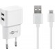 Goobay 12 W Kit de Charge Double Micro-USB blanc