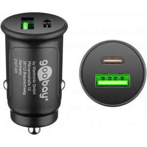 Goobay 30 W Power Delivery Chargeur Rapide pour Voiture USB-C PD (USB-C + USB-A)